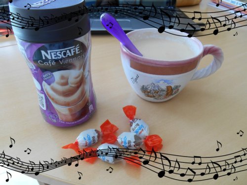 Après l'effort, le réconfort miam miam :-p , en regardant les vidéos mises au-dessus